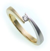 Damen Ring Brillant 0,023ct echt Gold 585 Bicolor...