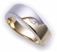 Damen Ring Brillant 0,04c echt Gold 585 Bicolor massiv...