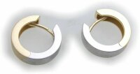 Damen Ohrringe Klapp Creolen bicolor echt Gold 333 Glanz 15 mm Gelbgold Z2725