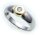 Damen Ring Brillant 0,10carat Bicolor echt Weißgold 585 Gold 585er- SI Diamant
