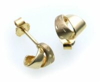 Damen Ohrringe Stecker echt Gold 585 teilmatt....