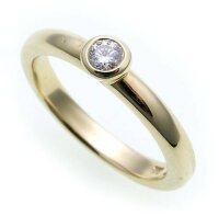 Damen Ring Brillant 0,10ct echt Gold 585 massiv Gelbgold...