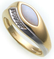 Damen Ring echt Gold 333 Brillant 0,02ct. echt Opal...