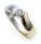 Damen Ring Brillant 0,10ct echt Weißgold 585 Bicolor Gold 585er- SI Diamant
