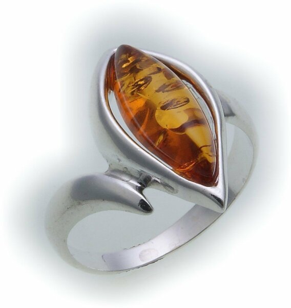 Damen Ring echt Bernstein aus der Ostsee echt Silber 925 Sterlingsilber AB39
