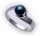 Damen Ring echt Weißgold 585 Perle grau 6,0 mm 14kt Gold Perlen Qualität