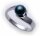 Damen Ring echt Weißgold 585 Perle grau 6,0 mm 14kt Gold Perlen Qualität