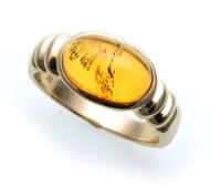 Damen Ring echter Bernstein aus de Ostsee echt Gold 585...