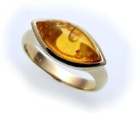 Damen Ring echter Bernstein aus de Ostsee echt Gold 585...