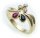 Damen Ring Rubin Saphir echt Gold 585 14 karat Brillant 0,09ct Gelbgold Diamant