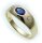 Damen Ring Safir echt Gold 585 14 karat Brillant 0,10ct Gelbgold Diamant Saphir