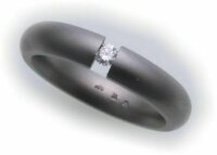 Damenring Ring in Titan mit Brillant 0,07ct mattiert