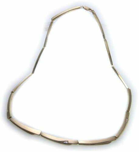 exklusives Collier echt Gold 333 Zirkonia teilmatt 8kt Halskette Damen Gelbgold