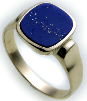 Herren Ring echt Gold 585 echt Lapis Lazuli alle Steine...