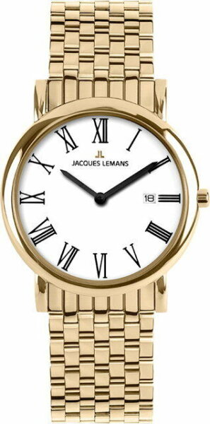Jacques Lemans Vienna Herren  Damen Uhr Classic 1-1370 O Edelstahl Datumsanzeige