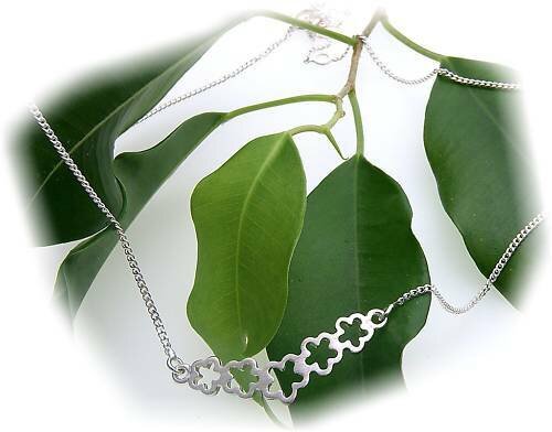Kinder Hals Kette Collier Blumen echt Silber 925 37cm