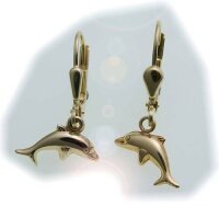 Kinder Ohrringe Ohrhänger Delfin 3D Glanz echt 333...