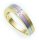 Damen Ring echt Gold 375 Bicolor Zirkonia mattiert Gelbgold 9kt Qualität