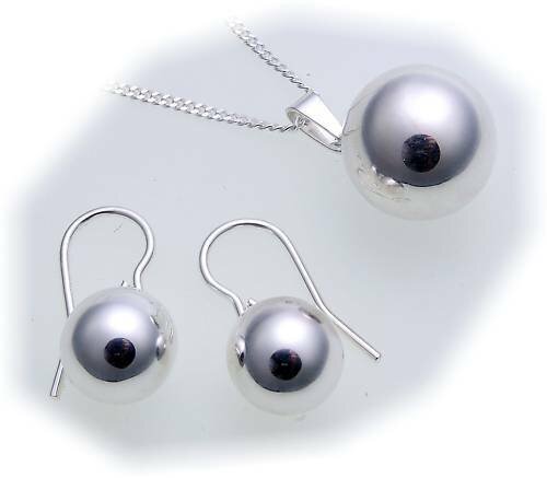 Schmuckset Ohrringe Anhänger Kugel echt Silber 925 Sterlingsilber