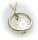 Set Taufring mit Uhr & Kette Brillant 0,03 ct echt 585 Gold 14kt Taufe Diamant Q