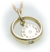 Taufring mit Uhr  Brillant 0,03 ct echt 333 Gold 8kt...