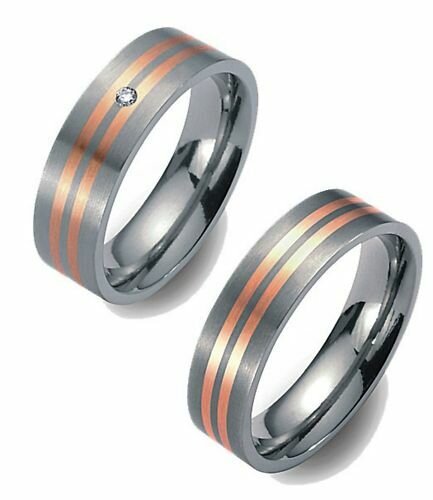Titanfactory Titan Trauringe TF53 mit Brillant   0.02 ct. Diamant