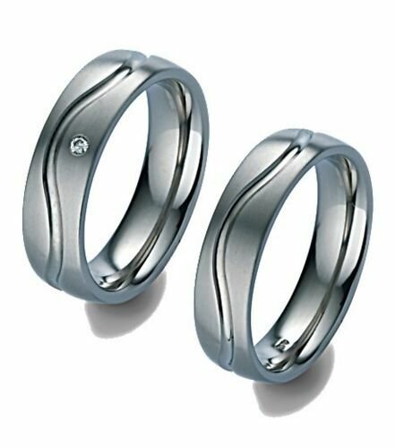 Titanfactory Titan Trauringe TF6 mit Brillant 0.02 ct. Diamant