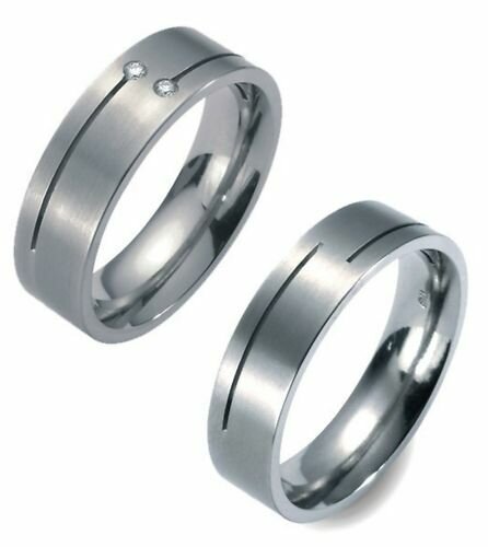 Titanfactory Titan Trauringe TF9 mit Brillant 0.03 ct. Diamant