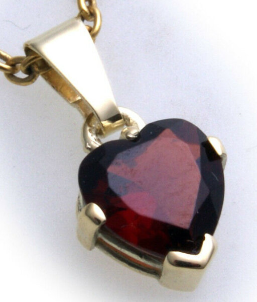 Anhänger m. Granat Silber 925 verg. Granatanhänger Herz Sterlingsilber Unisex