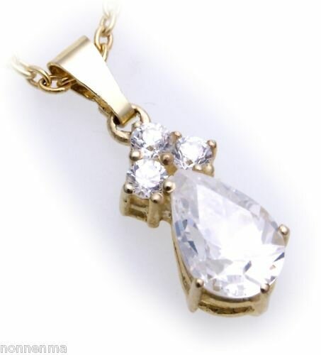 Anhänger Tropfen Gold 585 mit Zirkonia  a Steinarten Gelbgold Damen