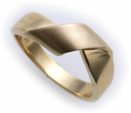Damen Ring echt Gold 585 teilmattiert massiv Gelbgold 14kt Qualität