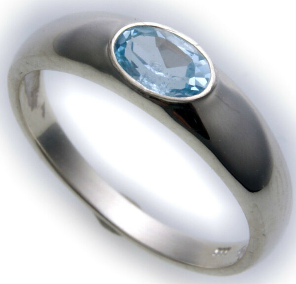 Bestpreis Damen Ring echt Weißgold 333 Topas  8kt Qualität Gold Blautopas Blau