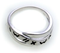 Damen Ring echt Silber 925 matt. mit Verzierungen Sterlingsilber