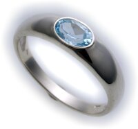 Bestpreis Damen Ring echt Weißgold 585 Topas 14kt Qualität Gold Blautopas Blau 50