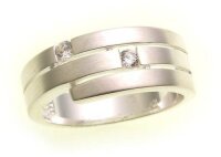 Damen Ring echt Silber 925 Zirkonia mattiert Sterlingsilber