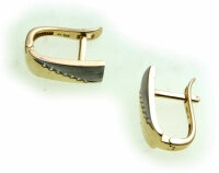 Damen Ohrringe Klapp Creolen echt Gold 333 Zirkonia made in Germany Gelbgold