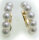 Damen Ohrringe Klapp Creolen Gold 585 er- Perlen 4,5 mm Gelbgold 14kt Qualität