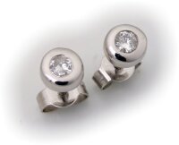 Damen Ohrringe Ohrstecker Weißgold 585 Diamant...