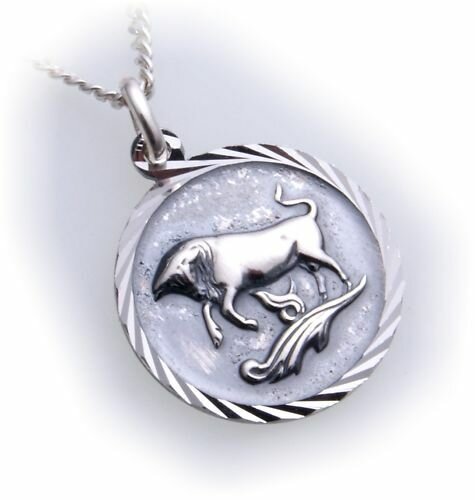 Anhänger Sternzeichen Stier echt Silber 925 mit Kette Horoskop  Sterlingsilber U