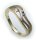 Damen Ring Gold 333  3 Zirkonia mattiert teilrhod. Gelbgold Qualität