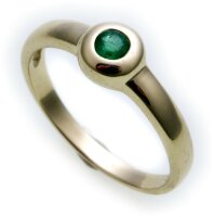 Damen Ring echt Gold 585 Smaragd 14kt Juwelierqualität Gelbgold Einsteiner 50