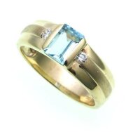 Damen Ring Gold 333 Topas 6x4 mm Zirkonia teilmatt...