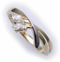 Damen Ring Gold 333 Zirkonia Navette 8kt teilrhod....