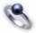 Damen Ring echt Weißgold 333 echt Zuchtperle grau 8kt Gold er- Qualität