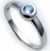 Damen Ring echt Weißgold 333 Topas 8kt Juwelierqualität Weiß Gold Blautopas