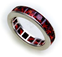 Damen Ring rot echt Silber 925 Zirkonia ganzum...