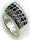 Damen Ring schwarz weiß echt Silber 925 Zirkonia Sterlingsilber Qualität