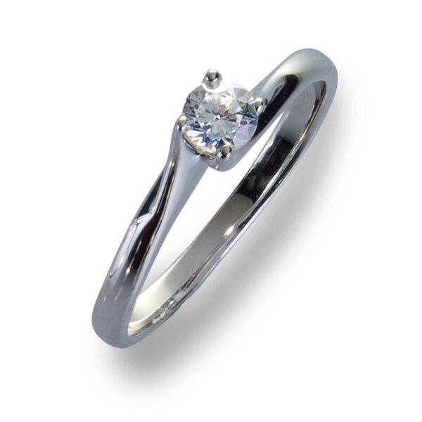 Damenring Ring Weißgold 585 Brillant 0.20 ct. Gold Diamant Viola Luxury