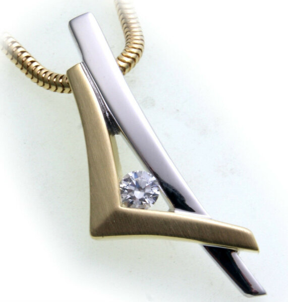 exkl. Damen Anhänger echt Silber 925 mit Zirkonia teilmatt Sterlingsilber verg.