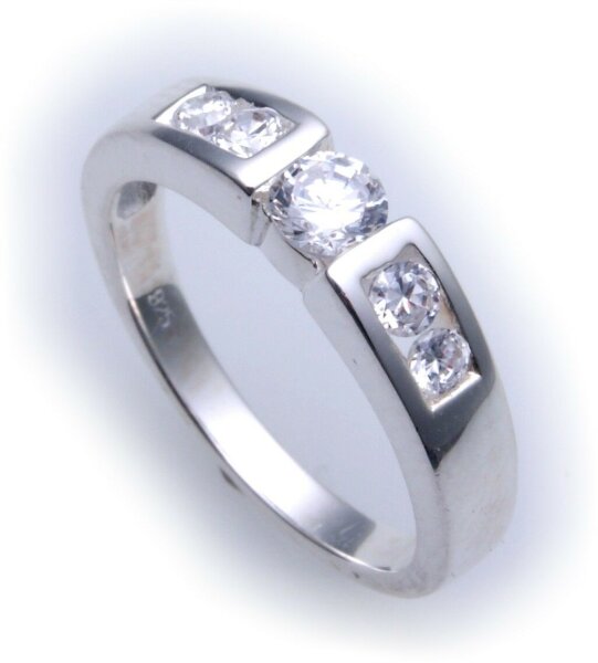 exkl. Damen Ring echt Silber 925 mit Zirkonia Glanz Qualität Sterlingsilber